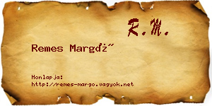 Remes Margó névjegykártya